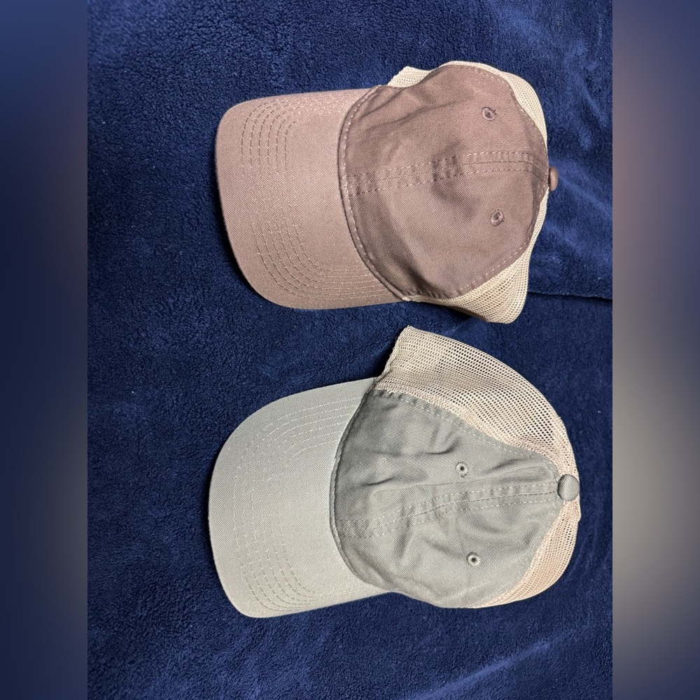 Brown and Tan Mesh Baseball Caps